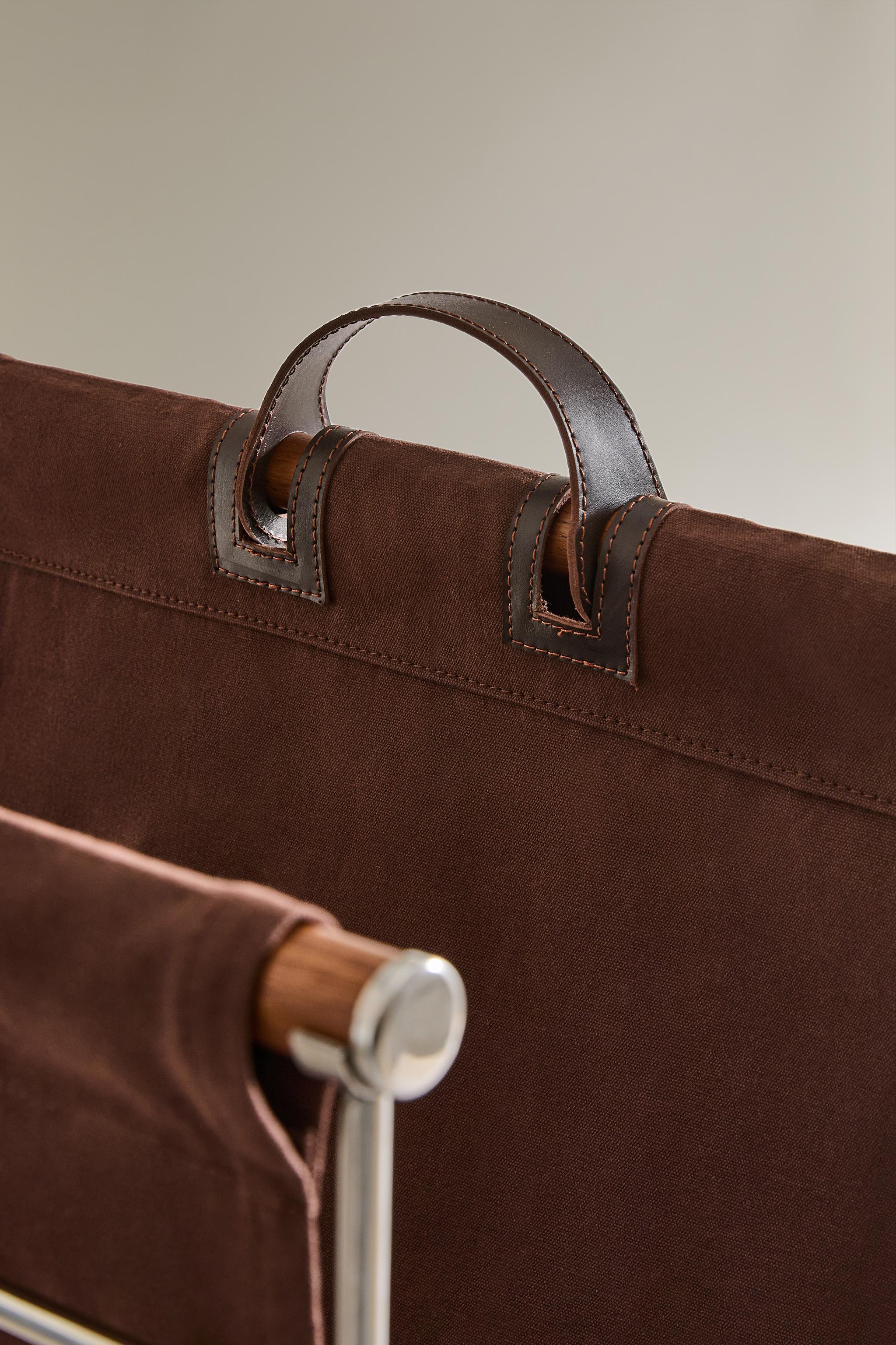 COTTON AND LEATHER MAGAZINE RACK